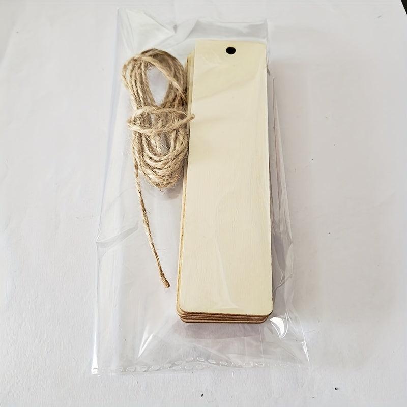 Wooden Blank Bookmarks Rectangular DIY Unfinished Craft Ornament 10-30PCS
