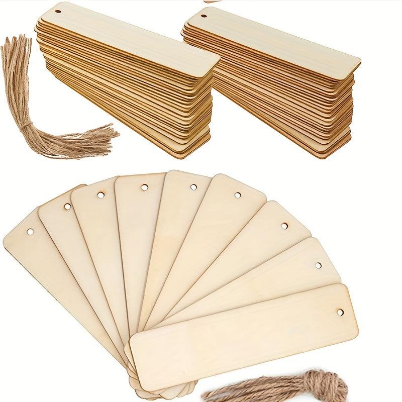 Wooden Blank Bookmarks Rectangular DIY Unfinished Craft Ornament 10-30PCS