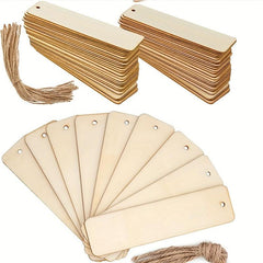 Wooden Blank Bookmarks Rectangular DIY Unfinished Craft Ornament 10-30PCS