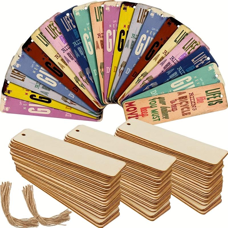Wooden Blank Bookmarks Rectangular DIY Unfinished Craft Ornament 10-30PCS