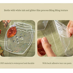 40pcs Vintage Waterproof PET Jar Plant Stickers for Crafts & Scrapbooking