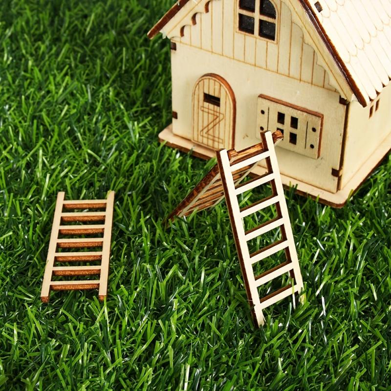 10pcs 2 36in DIY Mini Wooden Ladder for Painting & Decorating