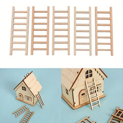 10pcs 2 36in DIY Mini Wooden Ladder for Painting & Decorating