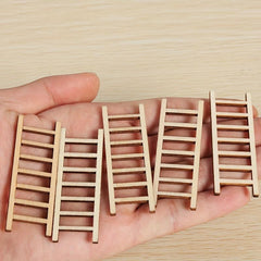 10pcs 2 36in DIY Mini Wooden Ladder for Painting & Decorating