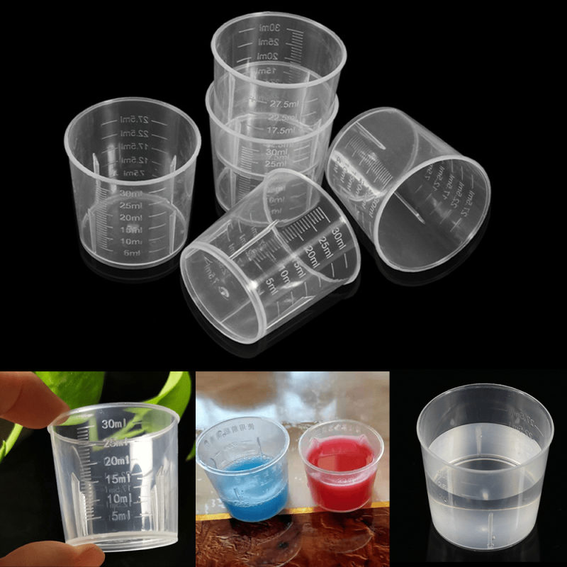 20pcs 30ml Plastic Measuring Cups with Scales for Resin Mold Tools