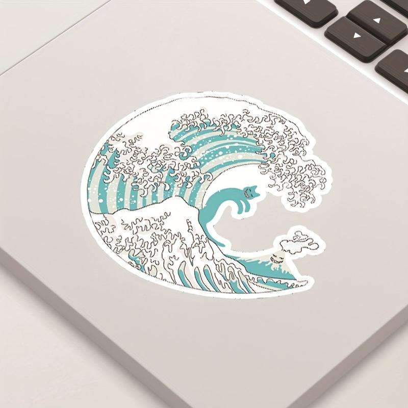 50pcs Vibrant Sea Wave Beach Stickers for a Splash of Colorful Life