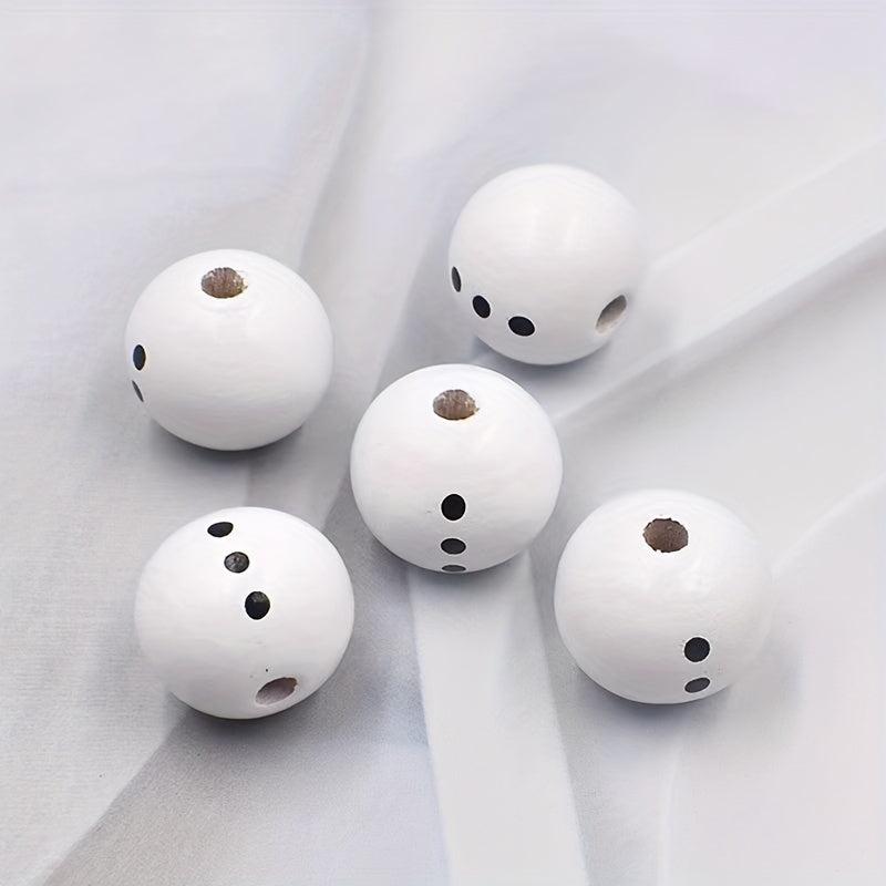 5pcs 20mm Snowman Head Snowman Belly Wooden Beads DIY Accessories