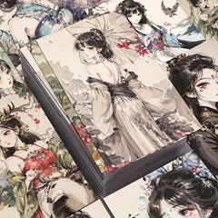 54pcs Ancient Style Ink Painting Series Sticker Bags PVC