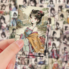 54pcs Ancient Style Ink Painting Series Sticker Bags PVC