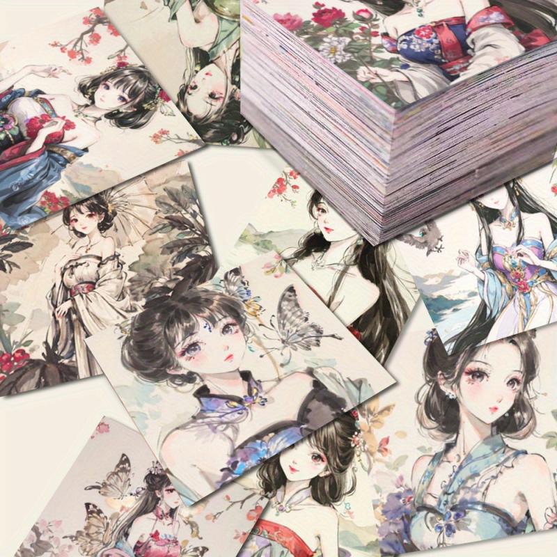 54pcs Ancient Style Ink Painting Series Sticker Bags PVC