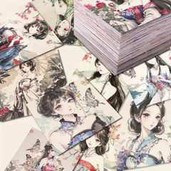 54pcs Ancient Style Ink Painting Series Sticker Bags PVC