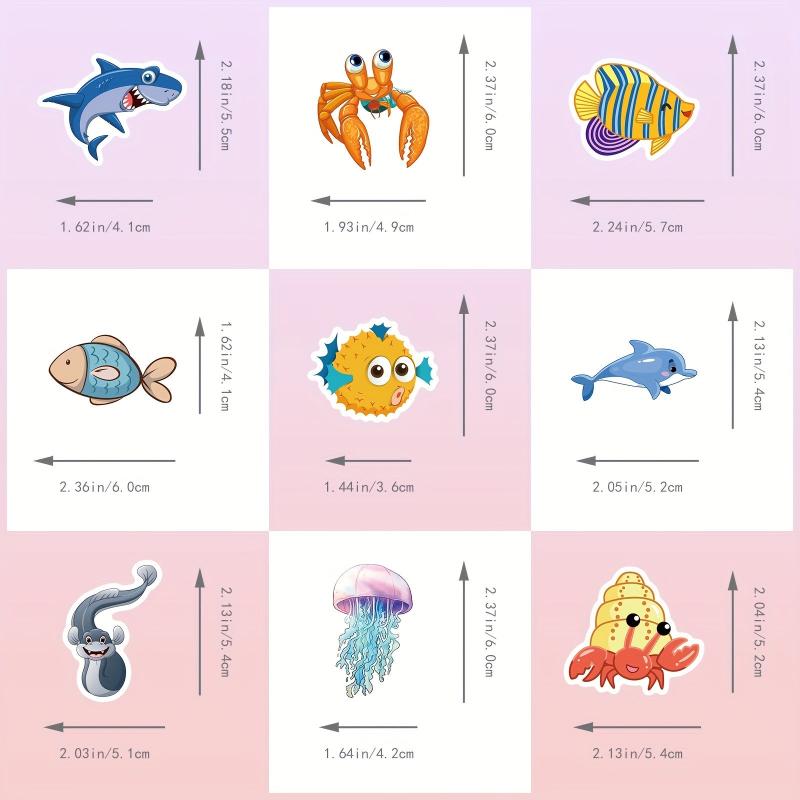 50pcs Ocean Series Graffiti Stickers Waterproof Journal Stickers