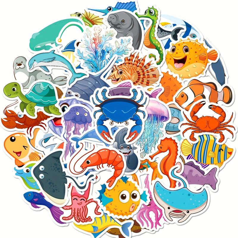 50pcs Ocean Series Graffiti Stickers Waterproof Journal Stickers