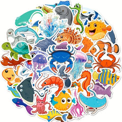 50pcs Ocean Series Graffiti Stickers Waterproof Journal Stickers