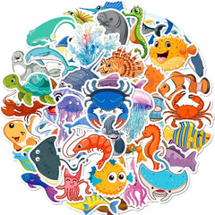 50pcs Ocean Series Graffiti Stickers Waterproof Journal Stickers