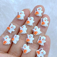 Resin Mini Halloween Ghost Flat Back Manicure Parts