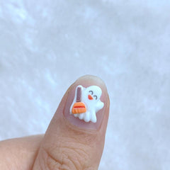 Resin Mini Halloween Ghost Flat Back Manicure Parts