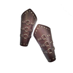 Medieval Costume Steampunk Arm Guard PU Leather Buckle Bracers Wristband
