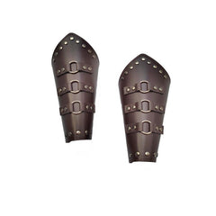 Medieval Costume Steampunk Arm Guard PU Leather Buckle Bracers Wristband