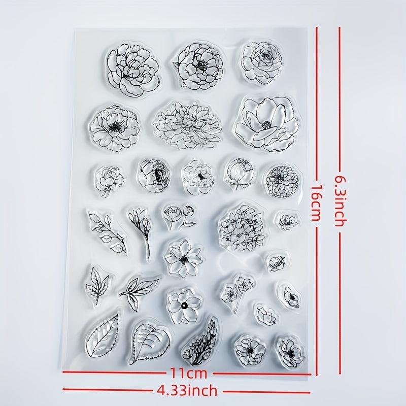 Flower Cartoon Transparent Stamp for Card Making and Scrapbooking
