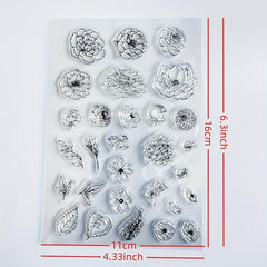 Flower Cartoon Transparent Stamp for Card Making and Scrapbooking