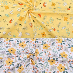 7pcs Yellow Series Cotton Fabric Quilting Bundle DIY Sewing Crafts and Bags