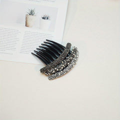 3pcs Women's Pearls & Rhinestone Hair Comb Clips