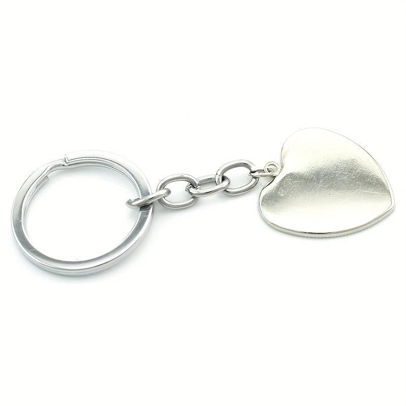 Guinea Pig Keychain Heart Shaped Glass Gem Metal Pendant Key Chain Keyring