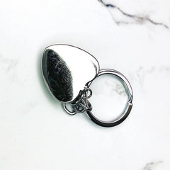 Guinea Pig Keychain Heart Shaped Glass Gem Metal Pendant Key Chain Keyring