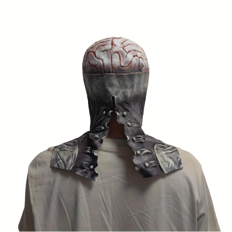 Men's Halloween Brain Skull Head Movable Mask Horror Pulp