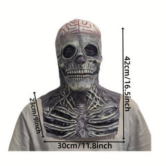 Men's Halloween Brain Skull Head Movable Mask Horror Pulp