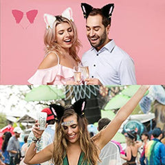 Faux Fur Animal Ears Headband w/Bell Hair Accessories