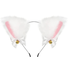 Faux Fur Animal Ears Headband w/Bell Hair Accessories