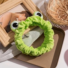 2pcs Frog Hairband for Washing Face Cartoon Headband Makeup