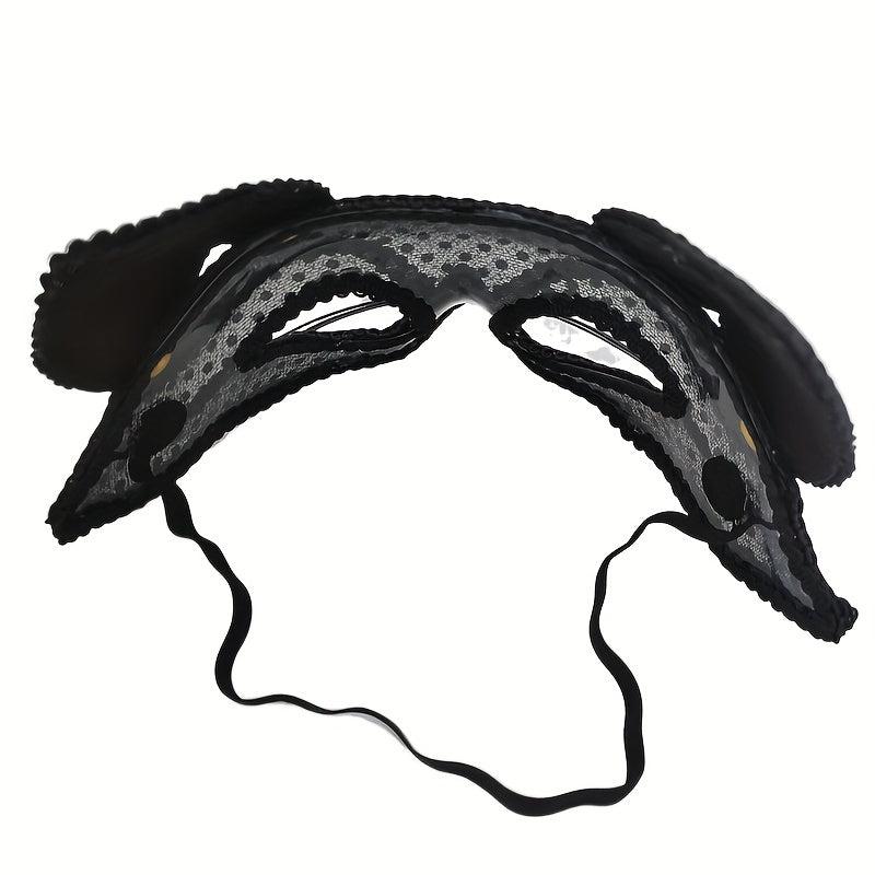 Men's Masquerade Cat Face Lace Mask Halloween Party Dress Up Props