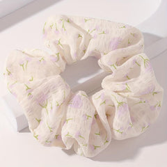 Girl's Puff Floral Large Scrunchies Sweet Hair Tie Hair Elastic Hair Accessories