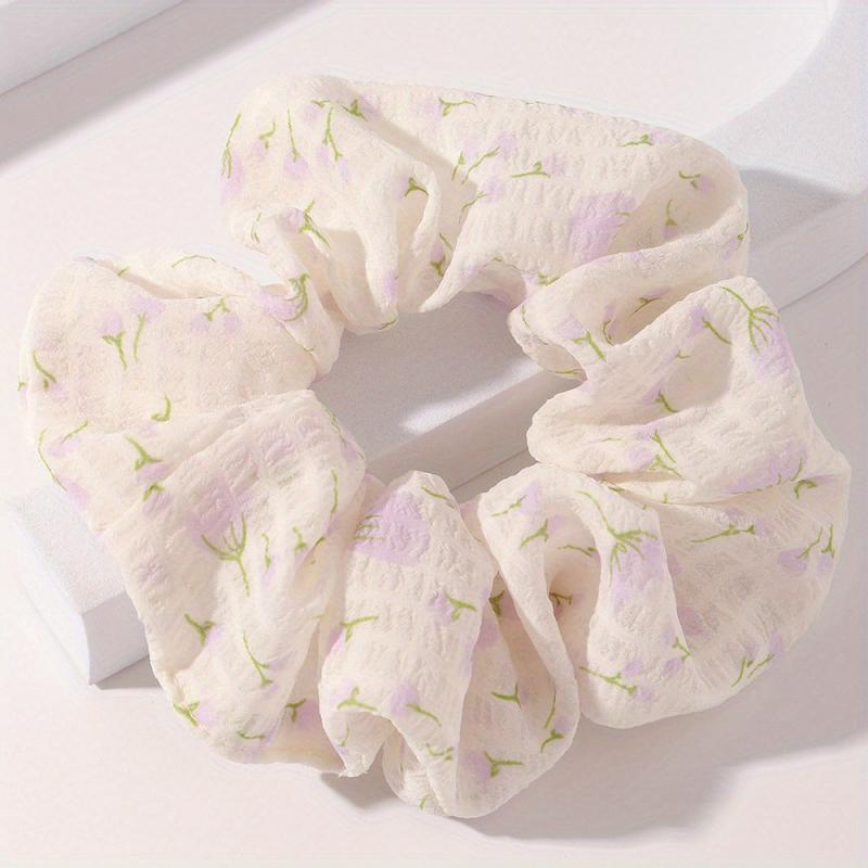 Girl's Puff Floral Large Scrunchies Sweet Hair Tie Hair Elastic Hair Accessories