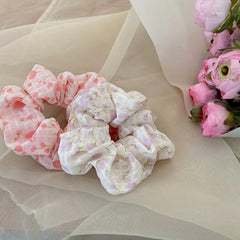 Girl's Puff Floral Large Scrunchies Sweet Hair Tie Hair Elastic Hair Accessories