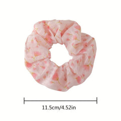 Girl's Puff Floral Large Scrunchies Sweet Hair Tie Hair Elastic Hair Accessories
