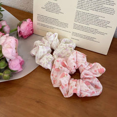 Girl's Puff Floral Large Scrunchies Sweet Hair Tie Hair Elastic Hair Accessories