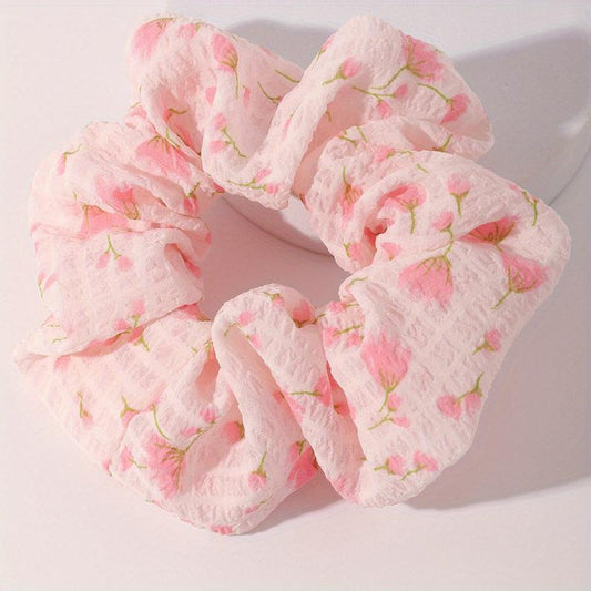 Girl's Puff Floral Large Scrunchies Sweet Hair Tie Hair Elastic Hair Accessories
