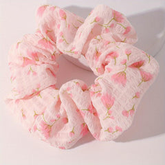 Girl's Puff Floral Large Scrunchies Sweet Hair Tie Hair Elastic Hair Accessories