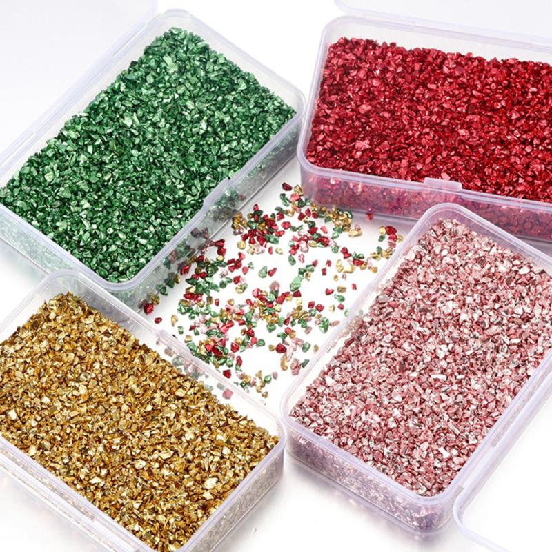 80g Crushed Glass Stones Resin Filling Epoxy Mold Irregular Crystal Nail Art
