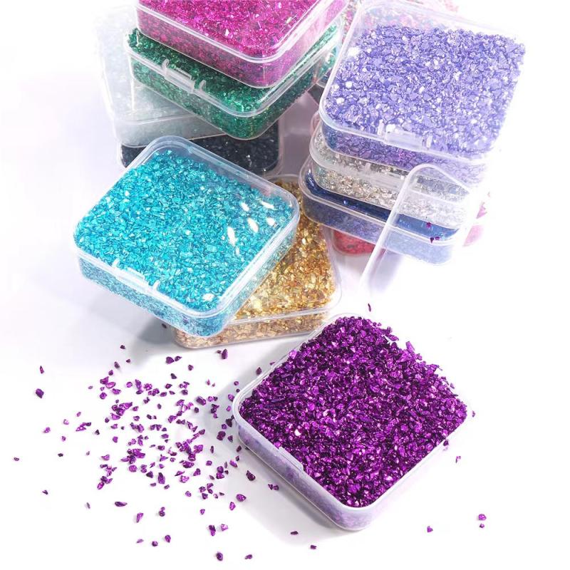 80g Crushed Glass Stones Resin Filling Epoxy Mold Irregular Crystal Nail Art