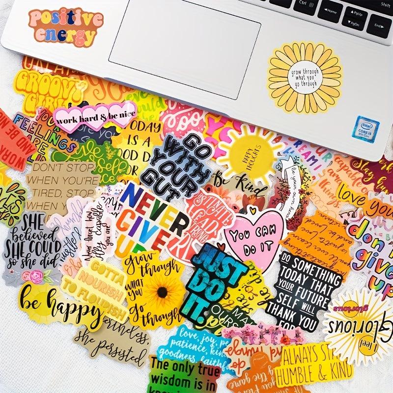50pcs Inspirational Stickers Vinyl Affirmation Positive Quote Stickers