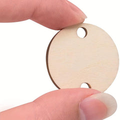 50pcs 30MM Wooden Circle With Hole Wood Chip Disc Label DIY Wedding Decorations