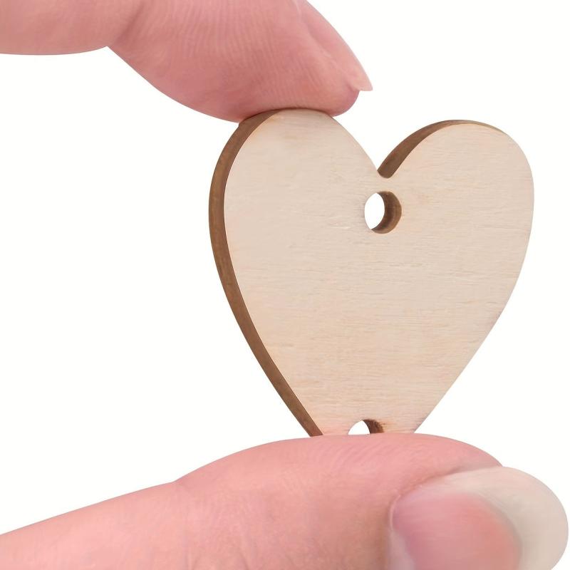 50pcs 30MM Wooden Circle With Hole Wood Chip Disc Label DIY Wedding Decorations