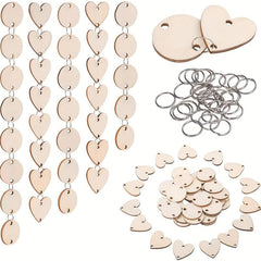50pcs 30MM Wooden Circle With Hole Wood Chip Disc Label DIY Wedding Decorations