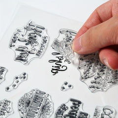 1pc Cartoon Word Clear Stamp for DIY Scrapbooking
