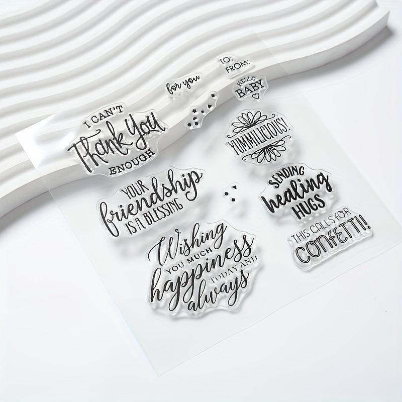1pc Cartoon Word Clear Stamp for DIY Scrapbooking